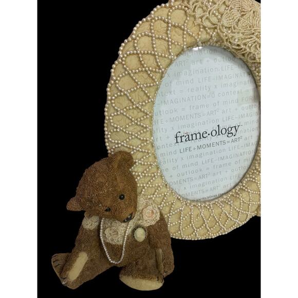 Vintage 1997 Frame ology Teddy Cameo Oval Tabletop Picture Frame - Picture 4 of 8